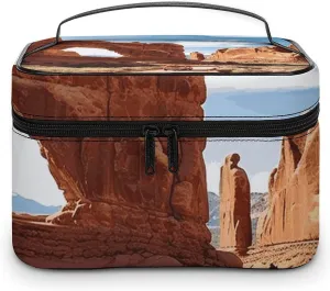Foldable Travel Luggage Bag for Men And Women, Dry And Wet Separation Portable Travel Luggage Bag, Arches National Park Entrance Printed Waterproof Sports Luggage Bag, Fitness Bag
