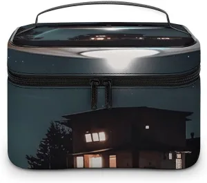 Foldable Travel Luggage Bag for Men And Women, Dry And Wet Separation Portable Travel Luggage Bag, Spacecraft at Night Printed Waterproof Sports Luggage Bag, Fitness Bag
