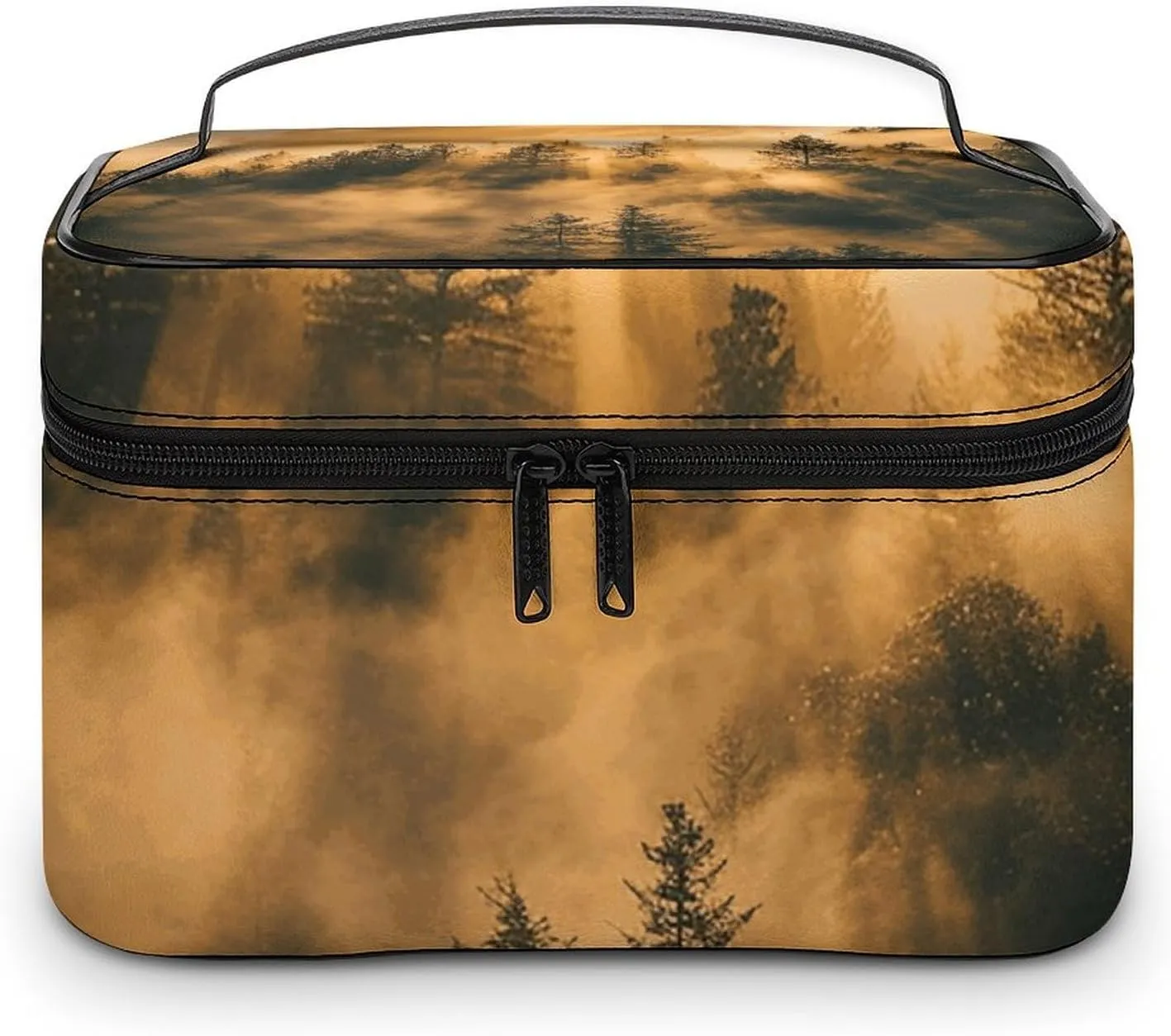 Foldable Travel Luggage Bag for Men And Women, Dry And Wet Separation Portable Travel Luggage Bag, Warm Pine Trees Printed Waterproof Sports Luggage Bag, Fitness Bag
