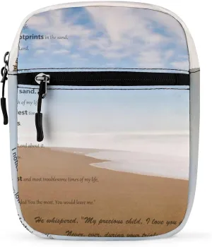 Foot Printsin The Sand Poem Crossbody Bag Small Shoulder Bag Waterproof, Lightweight And Convenient