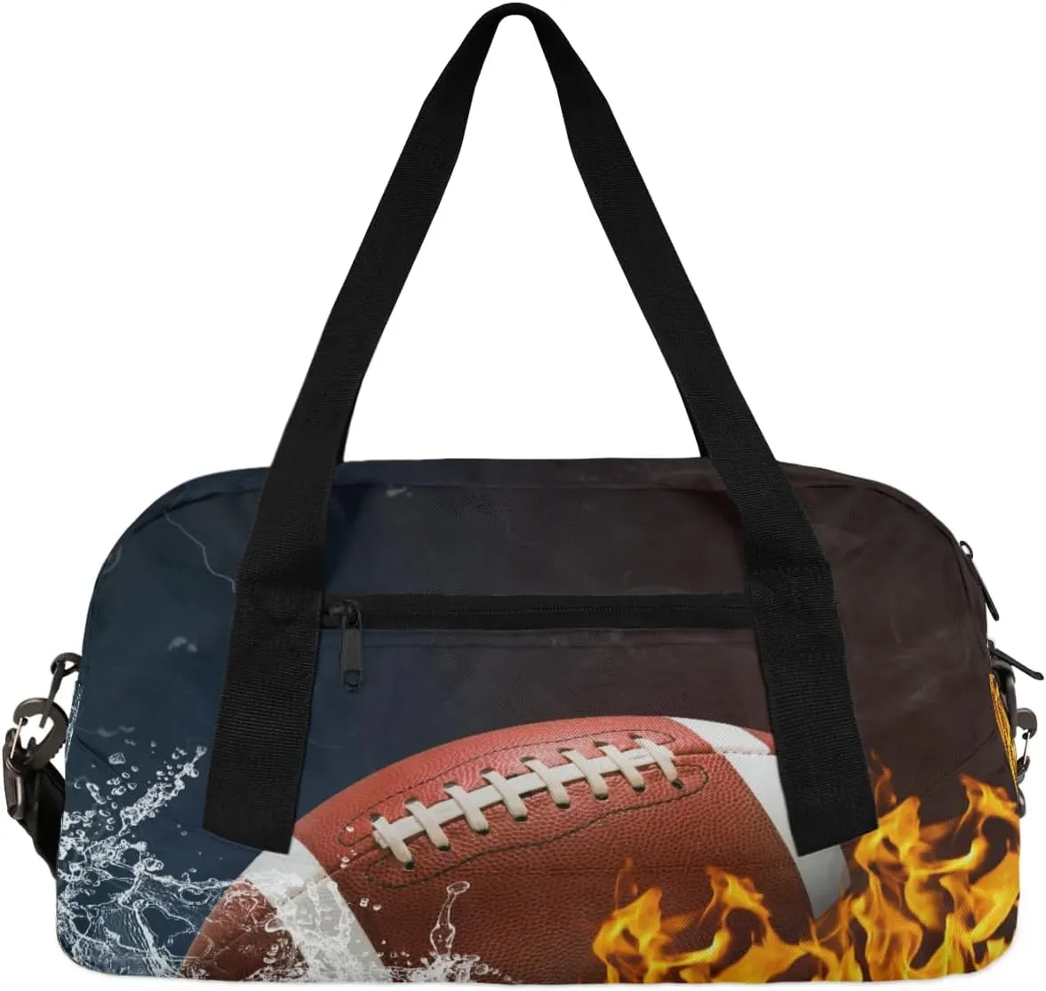 Football Kids Duffle Bag Boys Girls Small Overnight Travel Sport Gym Bag Weekender Carry On Tote Duffel Bag