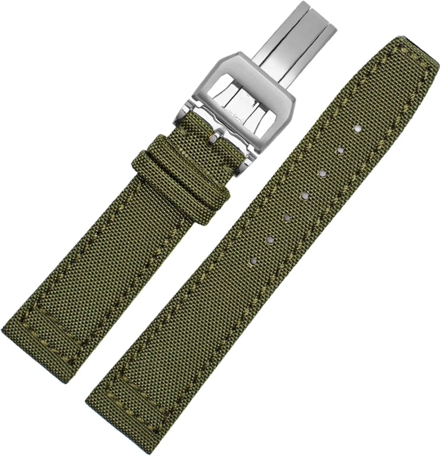 For IWC Pilot Spitfire Timezone TopGun Strap Green Black Belts Wristwatch Straps 20mm 21mm 22mm Nylon Canvas Fabric Watch Band