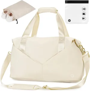 For Spirit Airlines 18x14x8 Personal Item Bag Travel Duffel Bag Underseat Carry-on Luggage Weekender Overnight Bag (Beige)