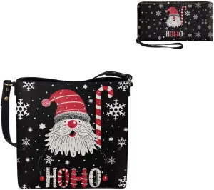 FOR U DESIGNS Bucket Bags for Women Christmas Purses and Handbags 2 Pack Large Tote Bag for Work Office