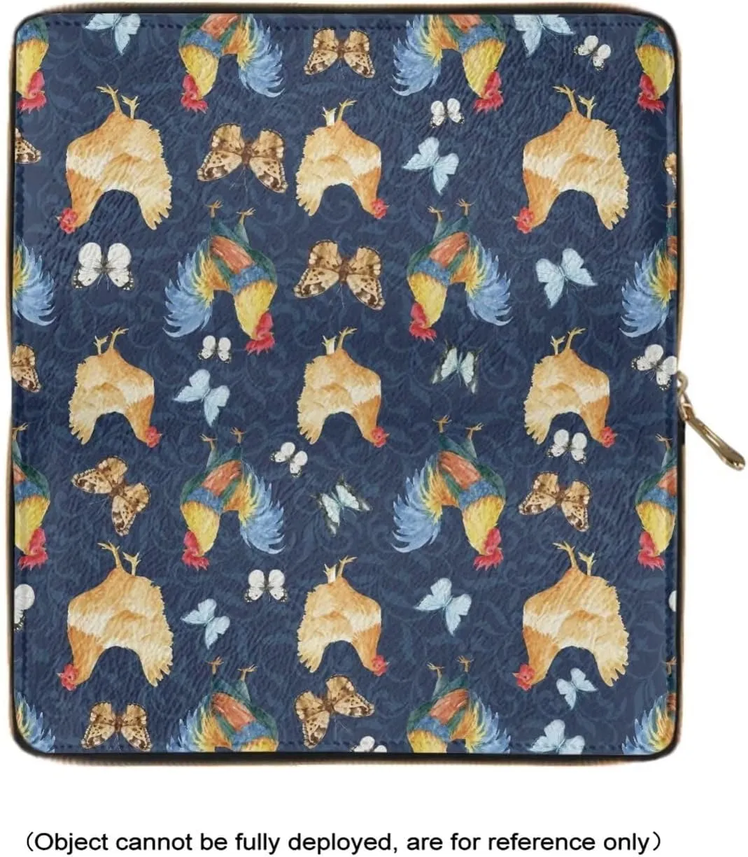 FOR U DESIGNS Womens Wallets Leather Slim Purse, Chicken and Butterfly Print, Card Holder Clutch Handbag