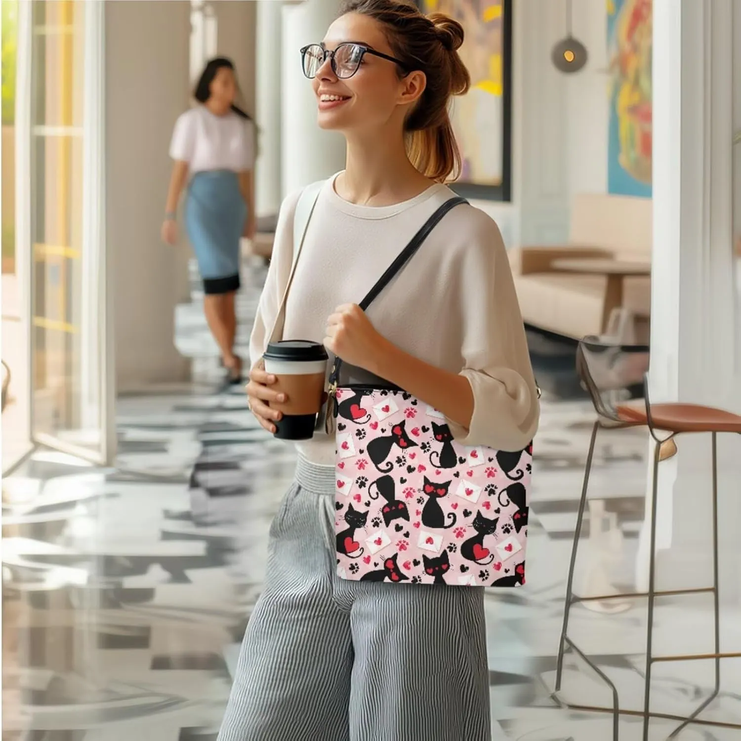 FOR U DESIGNS Women's Wristlet Handbags Top Handle Travel Crossbody Shoulder Tote Purses Sets Valentine's Day Bucket Bag