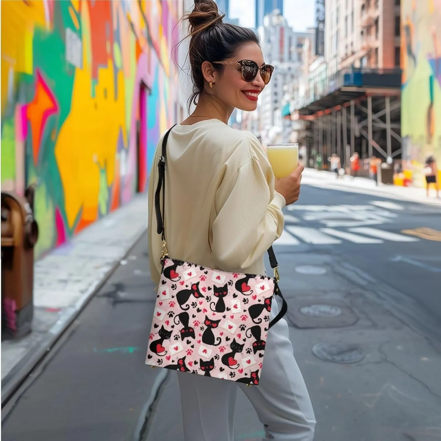 FOR U DESIGNS Women's Wristlet Handbags Top Handle Travel Crossbody Shoulder Tote Purses Sets Valentine's Day Bucket Bag