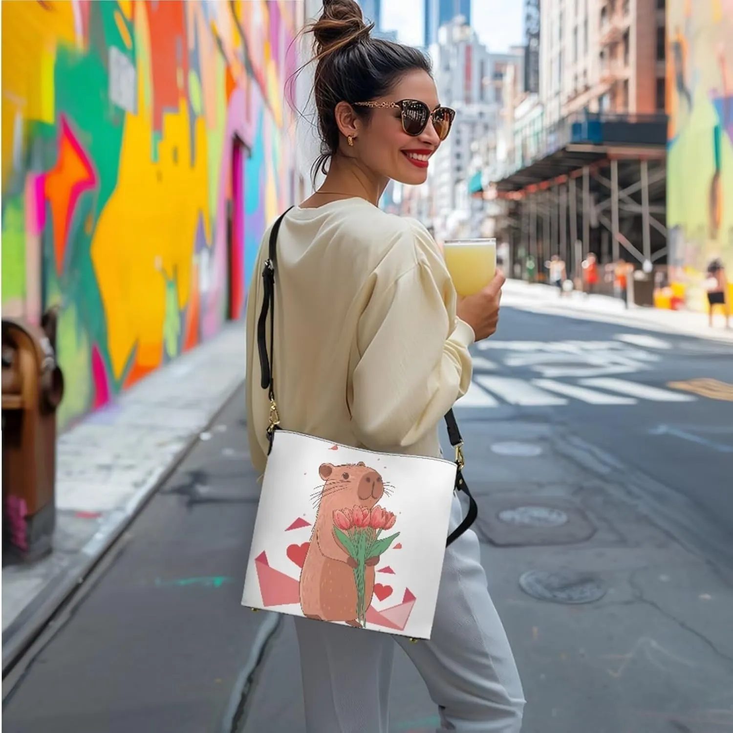 FOR U DESIGNS Women's Wristlet Handbags Top Handle Travel Crossbody Shoulder Tote Purses Sets Valentine's Day Bucket Bag