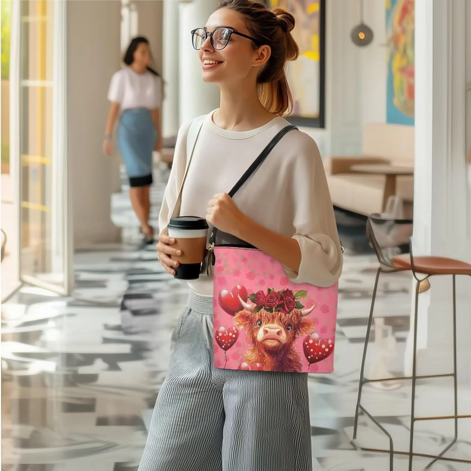 FOR U DESIGNS Women's Wristlet Handbags Top Handle Travel Crossbody Shoulder Tote Purses Sets Valentine's Day Bucket Bag