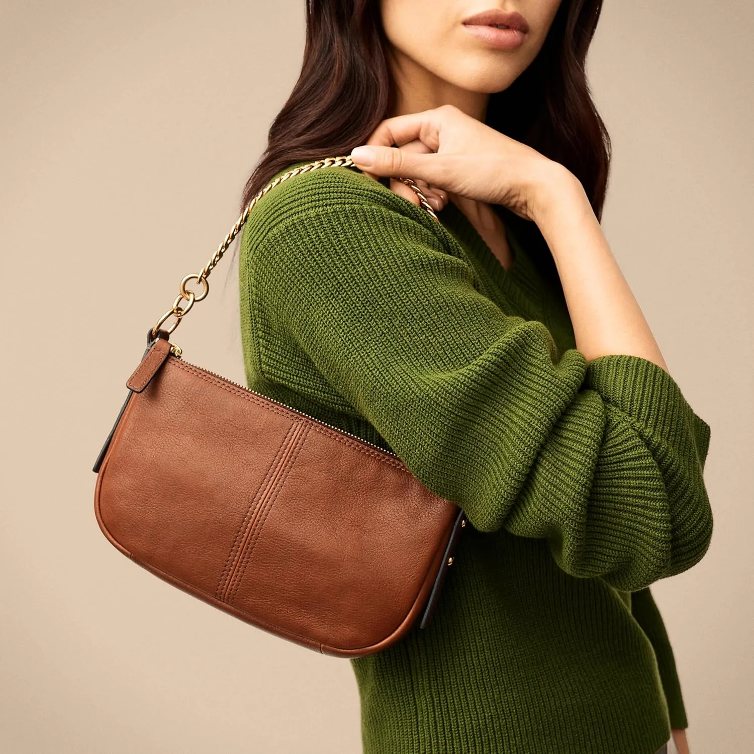 Fossil Women's Jolie Leather Small Shoulder Bag Purse Handbag for Women
