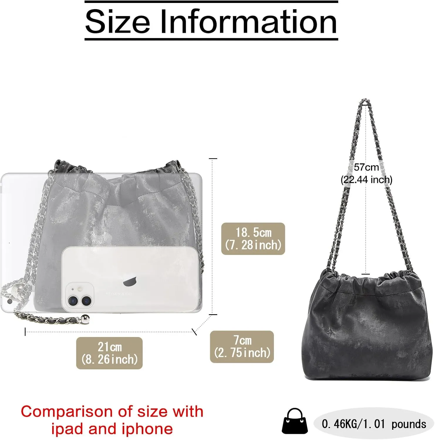 FOXLOVER Velvet Fabric Crossbody Bags for Women Medium Size Chain Strap Chamois Leather Shoulder Purses Trendy