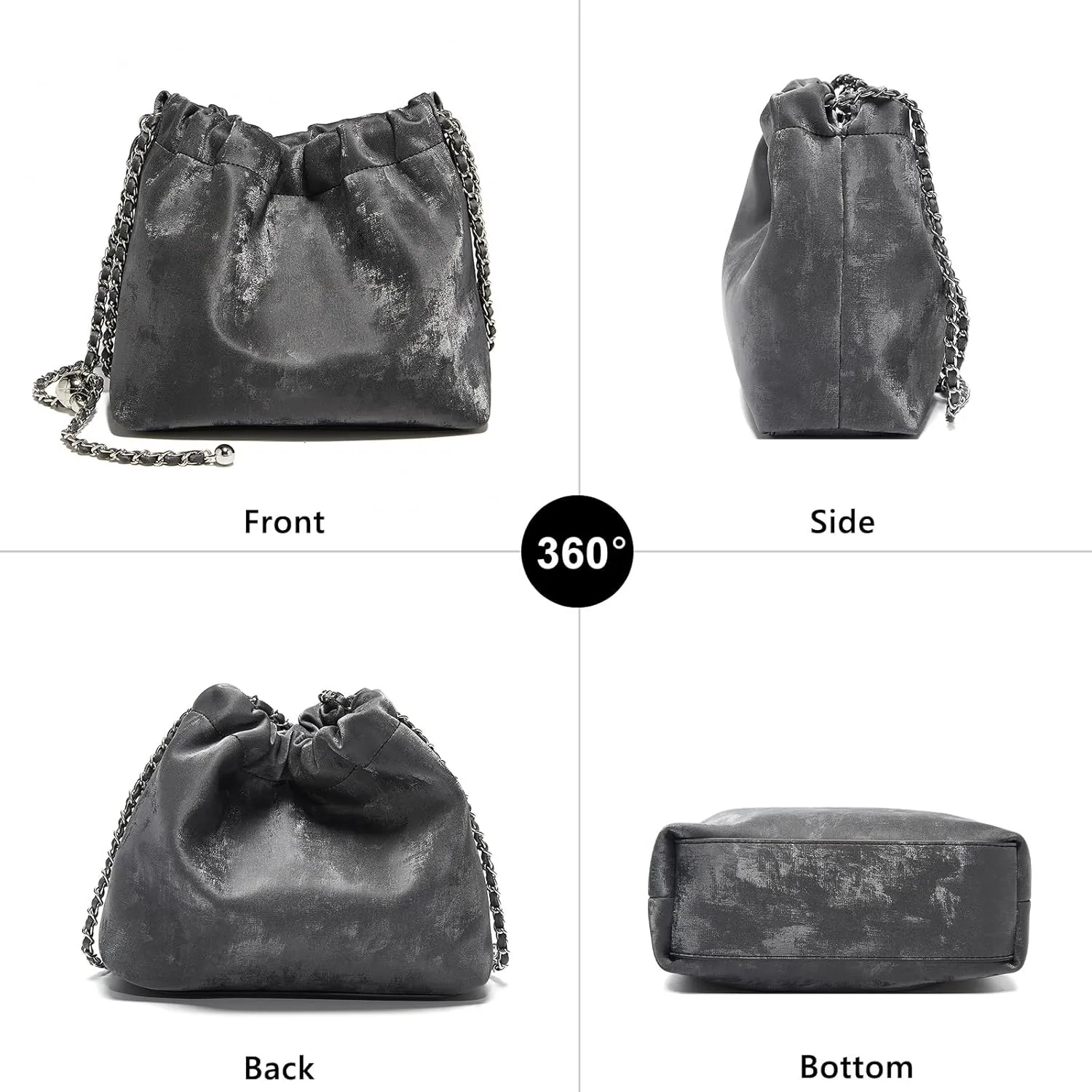 FOXLOVER Velvet Fabric Crossbody Bags for Women Medium Size Chain Strap Chamois Leather Shoulder Purses Trendy