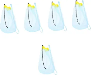 FRCOLOR Beach Storage Mesh Bag Lightweight Drawstring Pouch for Sand Digging Tools Gardening and Versatile Beach Tote for Boys for Shell Collecting and Organization Random Color