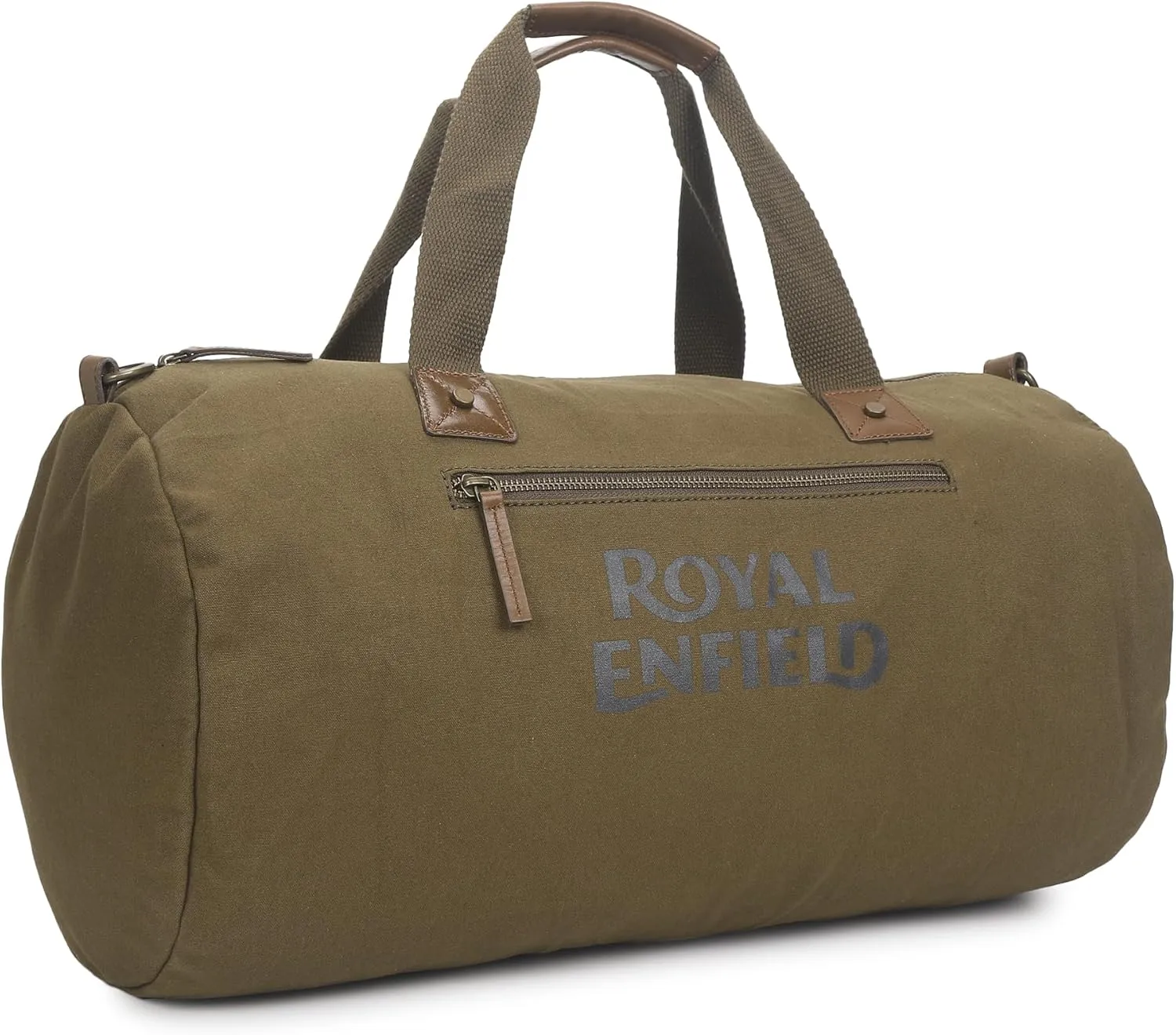 Freebie Duffel Bag Olive 100% Canvas Waterproof Heavy-Duty Motorcycle Travel Bag Large Capacity Weekend Luggage Durable Gym Sports Bag Tactical Adventure Duffle for Bikers Camping Hiking