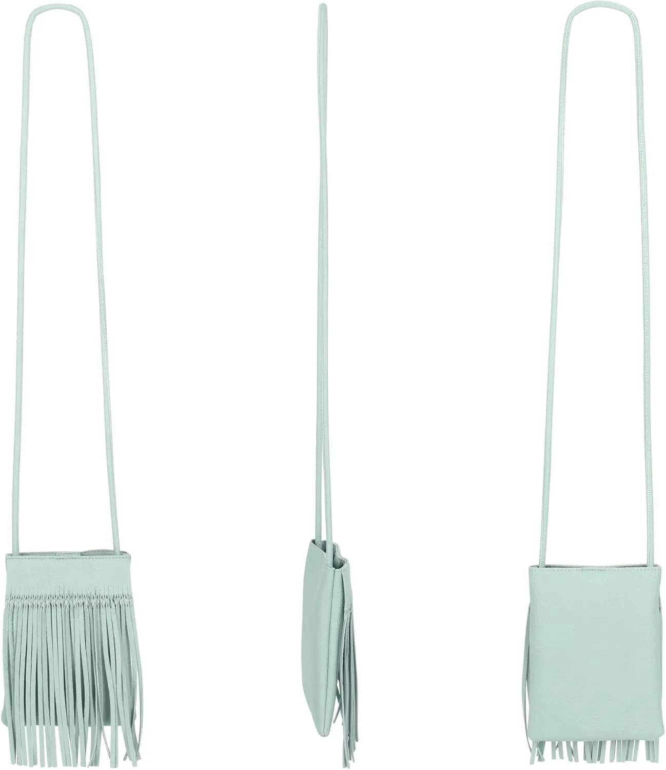 Fringe Crossbody Bag - Small Wallet Phone Bag Faux Soft Leather Shoulder Purse Satchel Sling
