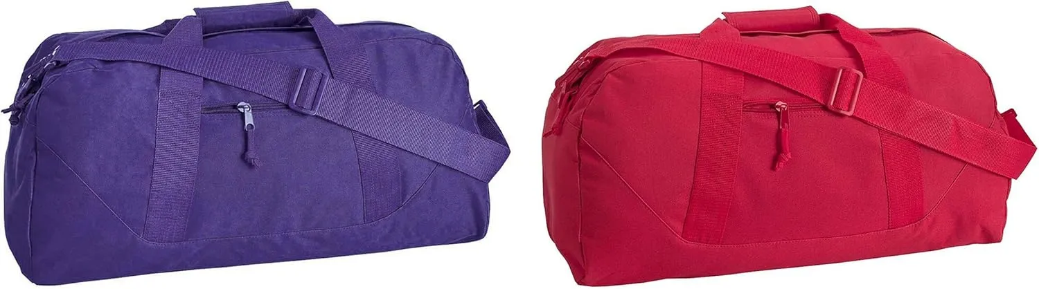 Front Pocket Large Square Duffel Bags Set_Purple & Red_OS