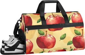 Fruits Apples Texture Gym Bag for Women Duffle with Shoes Compartment Men Weekender Duffel Bags for Travel Sports Swimming Overnight Dance