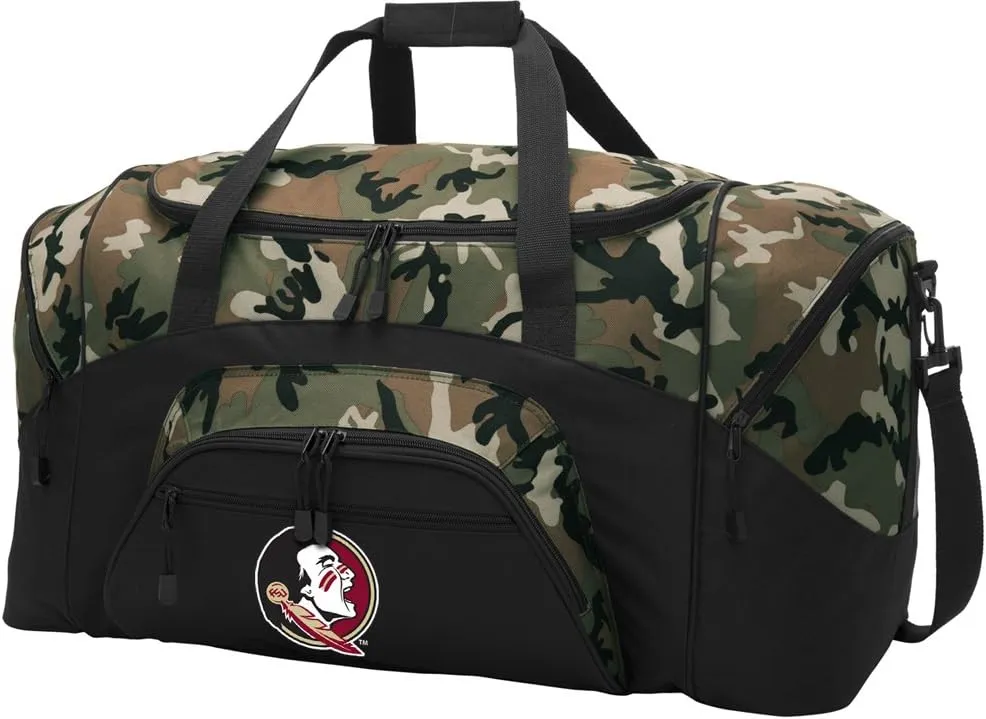FSU Duffel Bag Suitcase or Florida State Gym Gear Duffle Bag (Camo)