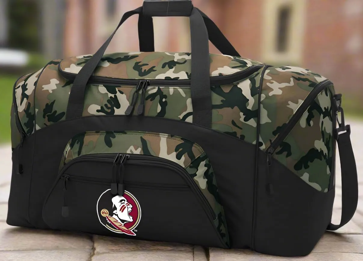 FSU Duffel Bag Suitcase or Florida State Gym Gear Duffle Bag (Camo)