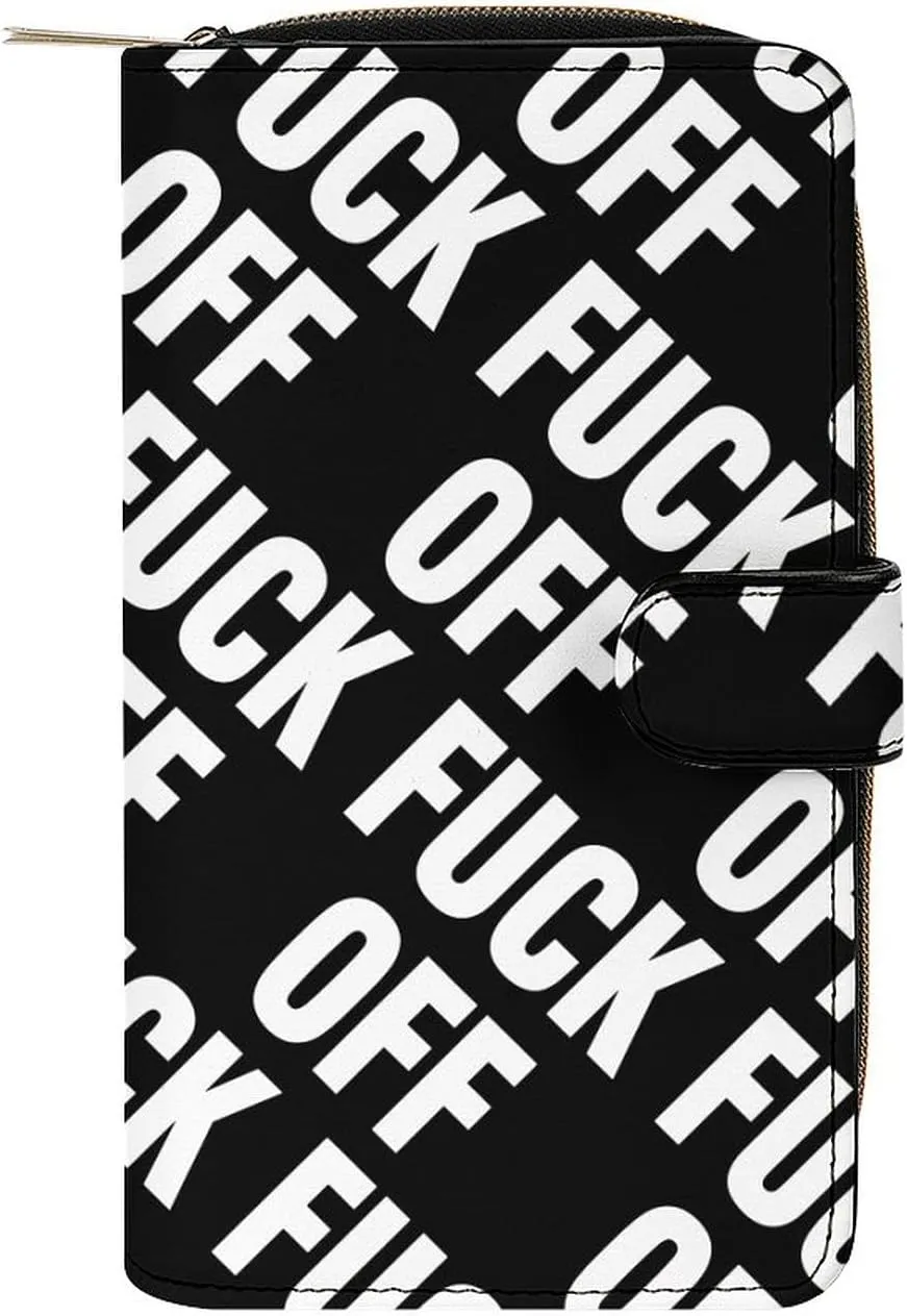 Fuck-Off Wallet PU Leather Purse Coin Pocket Credit Card Holder Clutch Gifts for Women Men