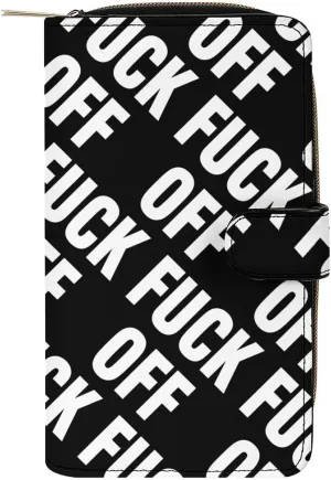 Fuck-Off Wallet PU Leather Purse Coin Pocket Credit Card Holder Clutch Gifts for Women Men