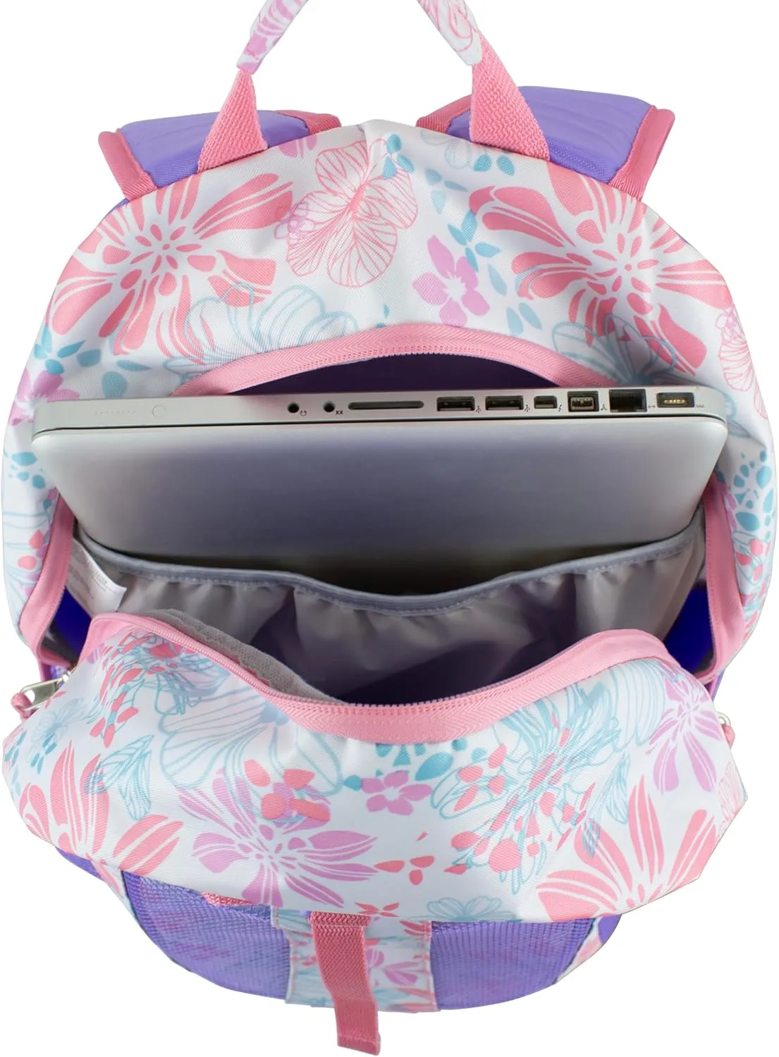 FUEL Lunch Backpack Set Water Resistant Dome Bookbag Bag Soft Reusable Insulated Cooler Lunch Box Thermal Travel Office Lunch Bag, Floral