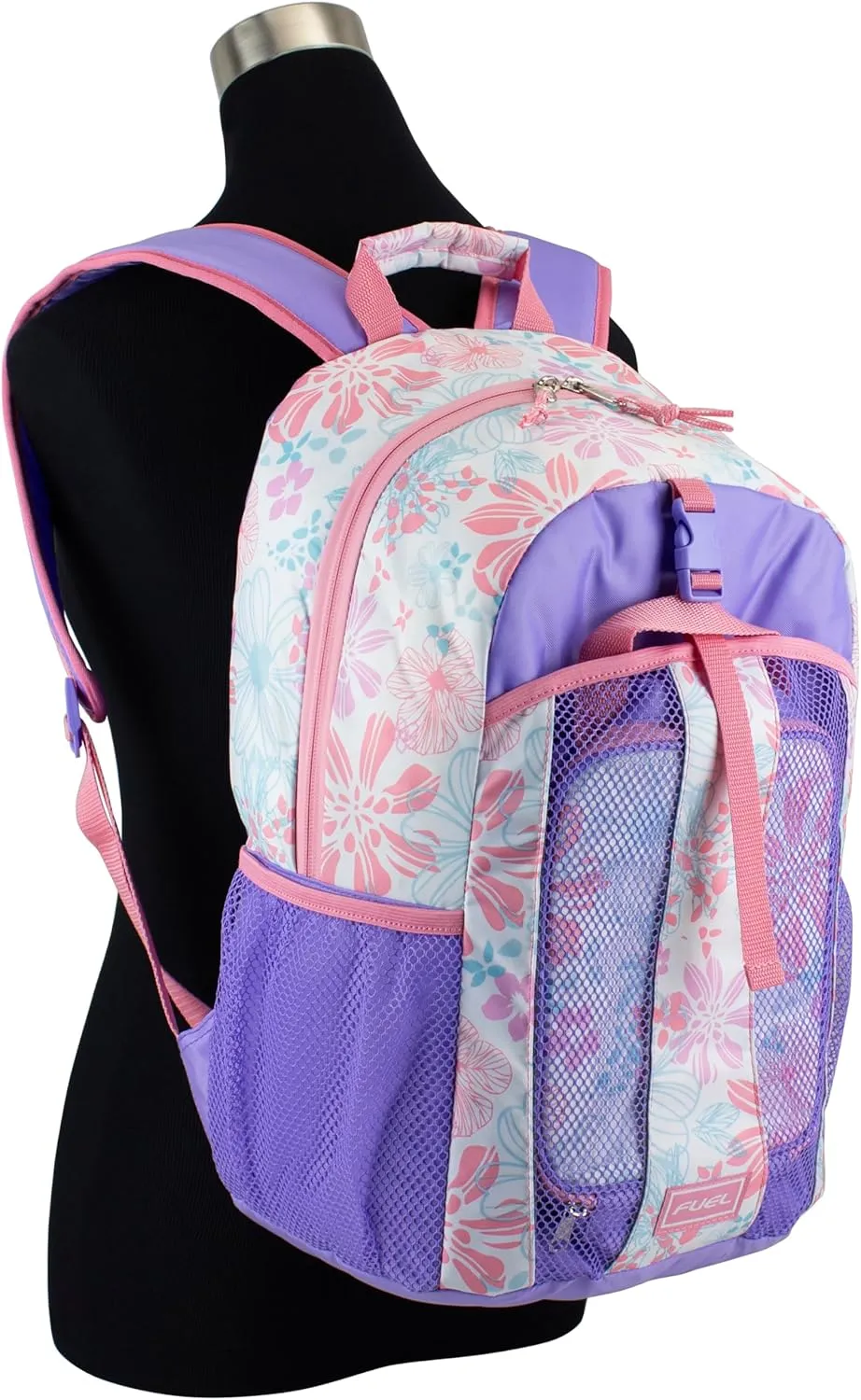 FUEL Lunch Backpack Set Water Resistant Dome Bookbag Bag Soft Reusable Insulated Cooler Lunch Box Thermal Travel Office Lunch Bag, Floral