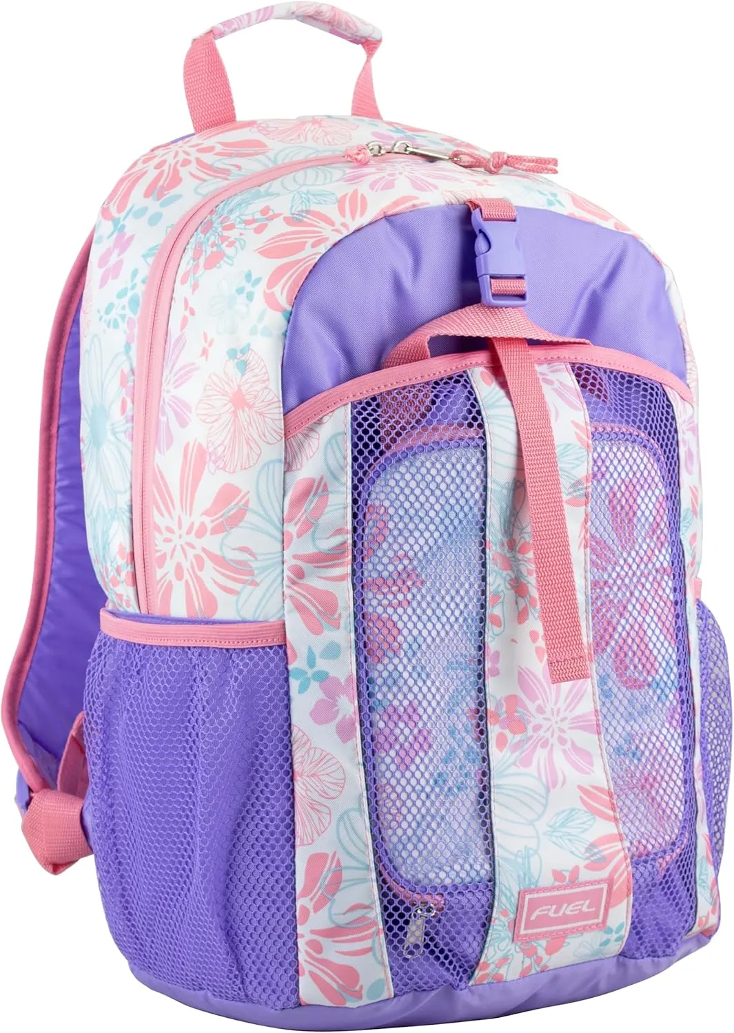 FUEL Lunch Backpack Set Water Resistant Dome Bookbag Bag Soft Reusable Insulated Cooler Lunch Box Thermal Travel Office Lunch Bag, Floral