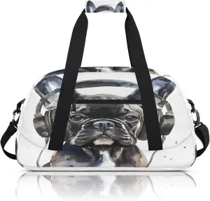 Funny Dog Small Gym Bag 18 inch Carry On Duffel Bag for Weekender Travel Sports Workout Yoga Gymnastics Dance Ballet