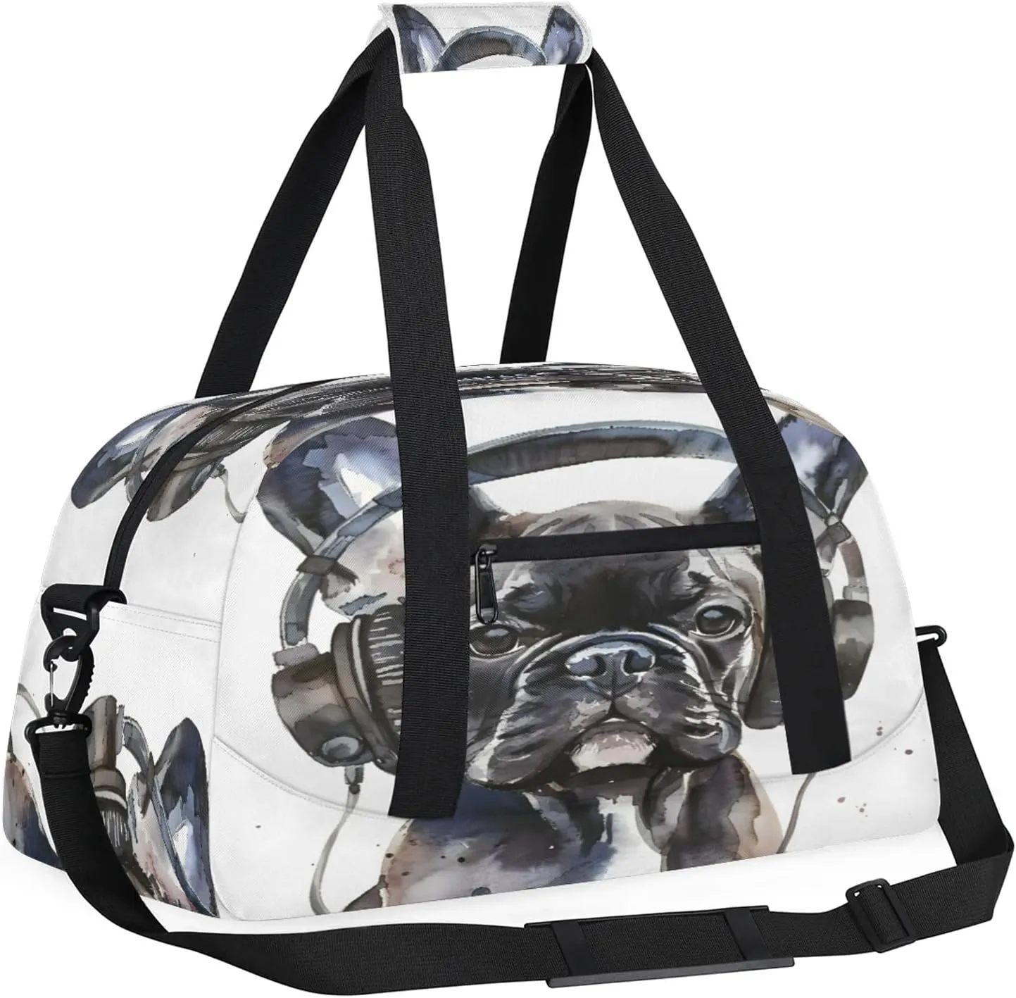 Funny Dog Small Gym Bag 18 inch Carry On Duffel Bag for Weekender Travel Sports Workout Yoga Gymnastics Dance Ballet