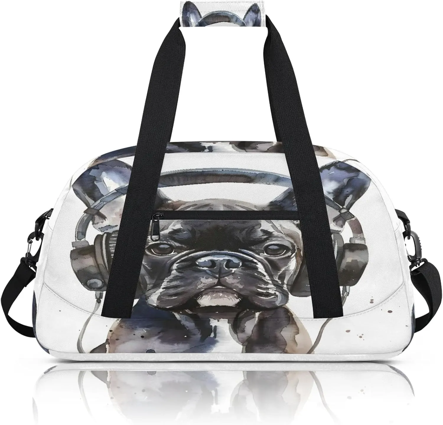 Funny Dog Small Gym Bag 18 inch Carry On Duffel Bag for Weekender Travel Sports Workout Yoga Gymnastics Dance Ballet