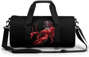 Funny Lobster with Top Hat And Cane Novelty Large Duffel Bag Lightweight Gym Bag Travel Tote Bags