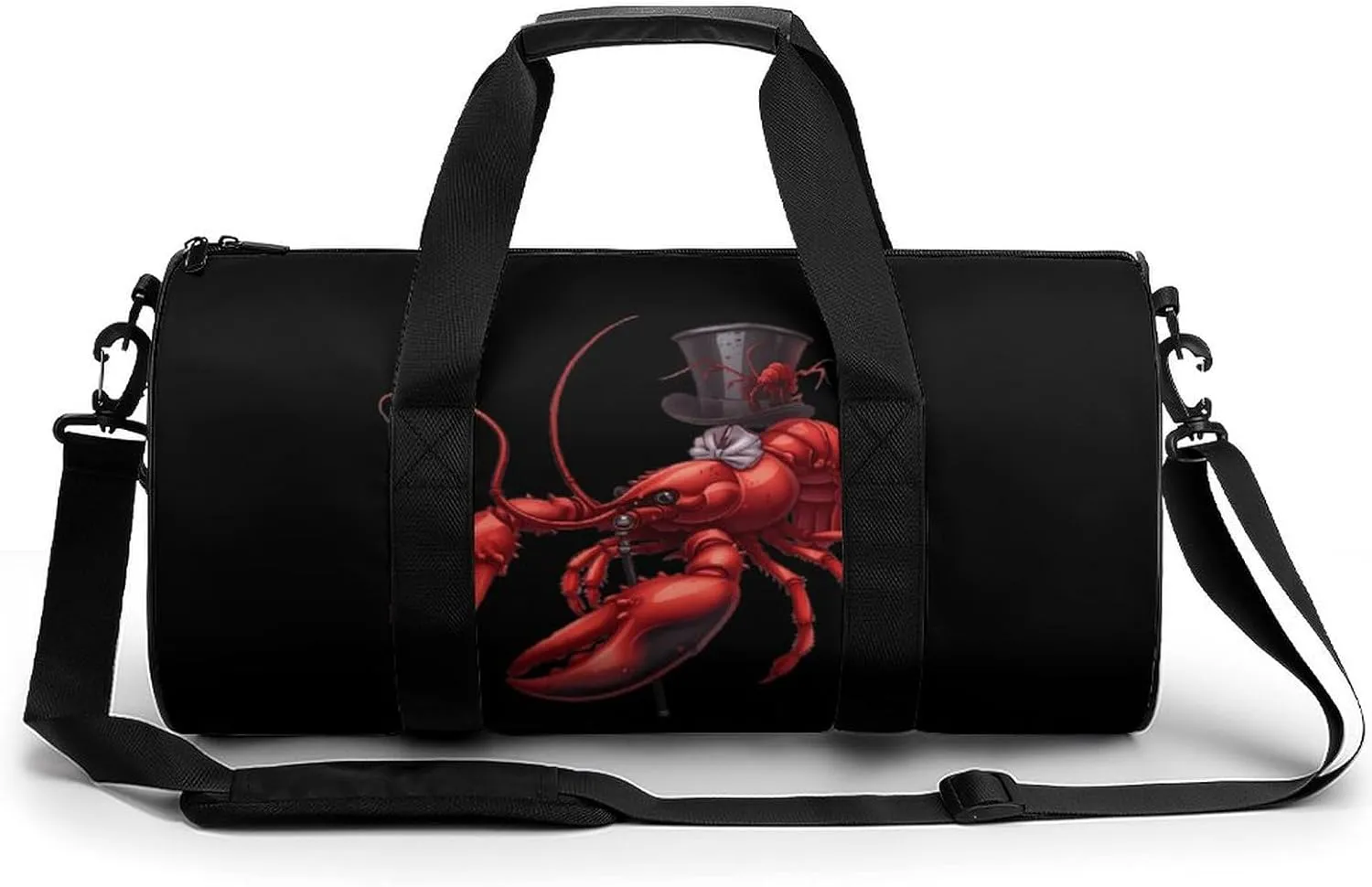 Funny Lobster with Top Hat And Cane Novelty Large Duffel Bag Lightweight Gym Bag Travel Tote Bags