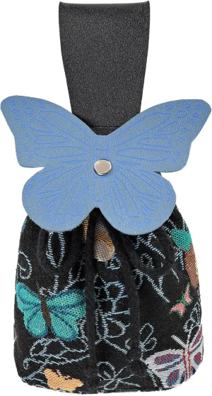 FURPHI Renaissance Belt Pouch Medeival Butterfly Drawstring Waist Bag Vintage Coin Purse Dice Bag Costume Accessories for LARP Ren Faire (A)