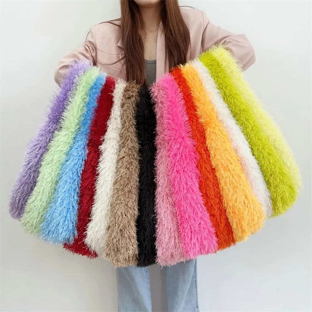 Furry Tote Bag for Women Faux Fur Shoulder Bag Y2k Purse Fluffy Large Fuzzy Handbags Cute Solid Top Handle Satchels