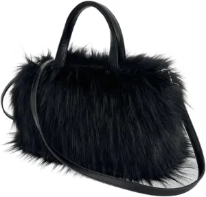 Furry Tote Bag for Women Faux Fur Shoulder Crossbody Bag Y2k Purse Fluffy Large Fuzzy Handbags Soft Top Handle Satchels
