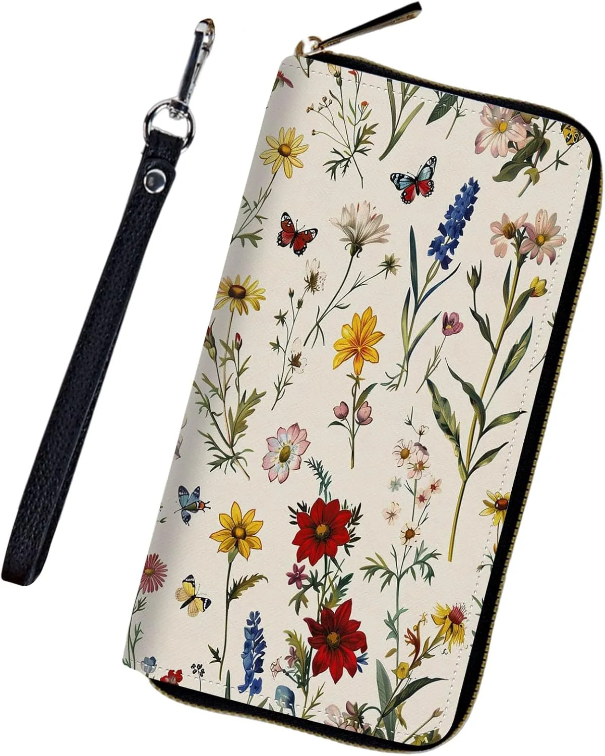 FUYOCWE Wristlet Wallet for Women,Large Capacity RFID Blocking Credit Card Holder Zipper Cash Wallets Cell-Phone Clutch Purse
