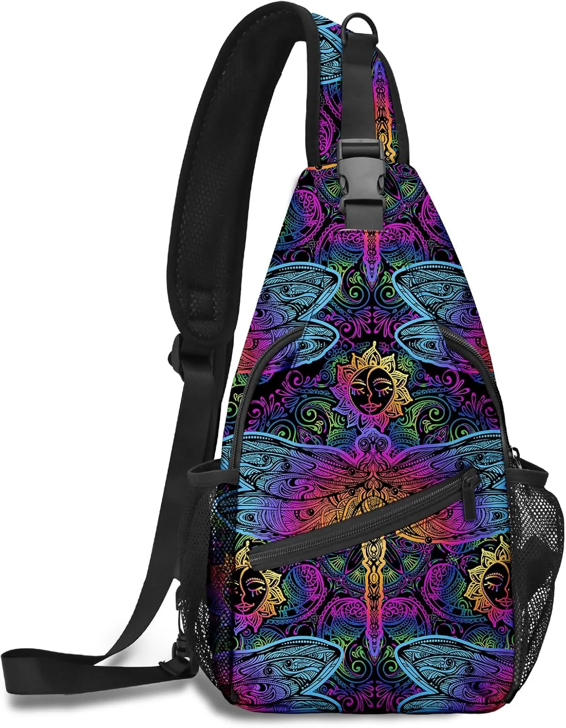 FyLybois Dragonfly Sling Bag Crossbody Travel Hiking Bags Mini Chest Backpack Casual Shoulder Daypack for Women Men with Strap Lightweight Outdoor Sport Climbing Runners