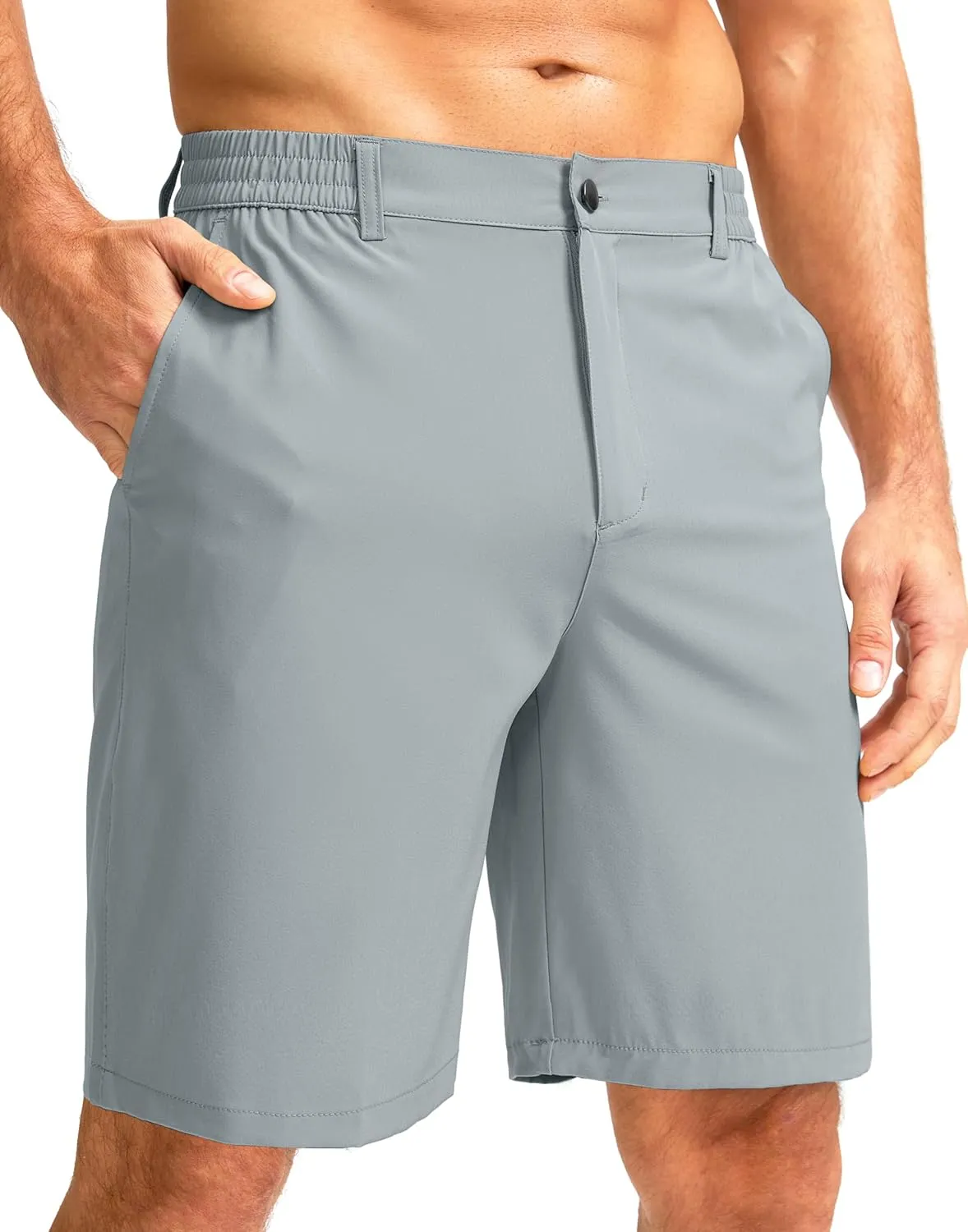 G Gradual Men's Casual Shorts 9" Lightweight Golf Shorts for Men Stretch with 3 Pockets Quick Dry Breathable Work Shorts
