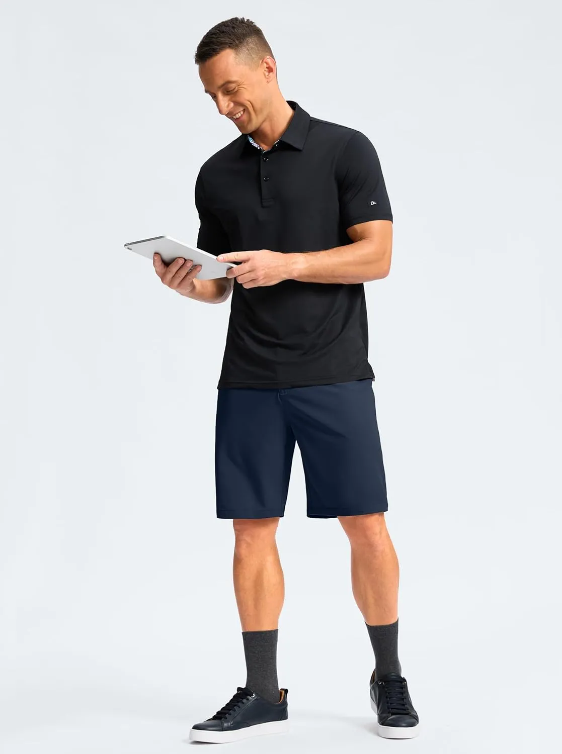 G Gradual Men's Casual Shorts 9" Lightweight Golf Shorts for Men Stretch with 3 Pockets Quick Dry Breathable Work Shorts