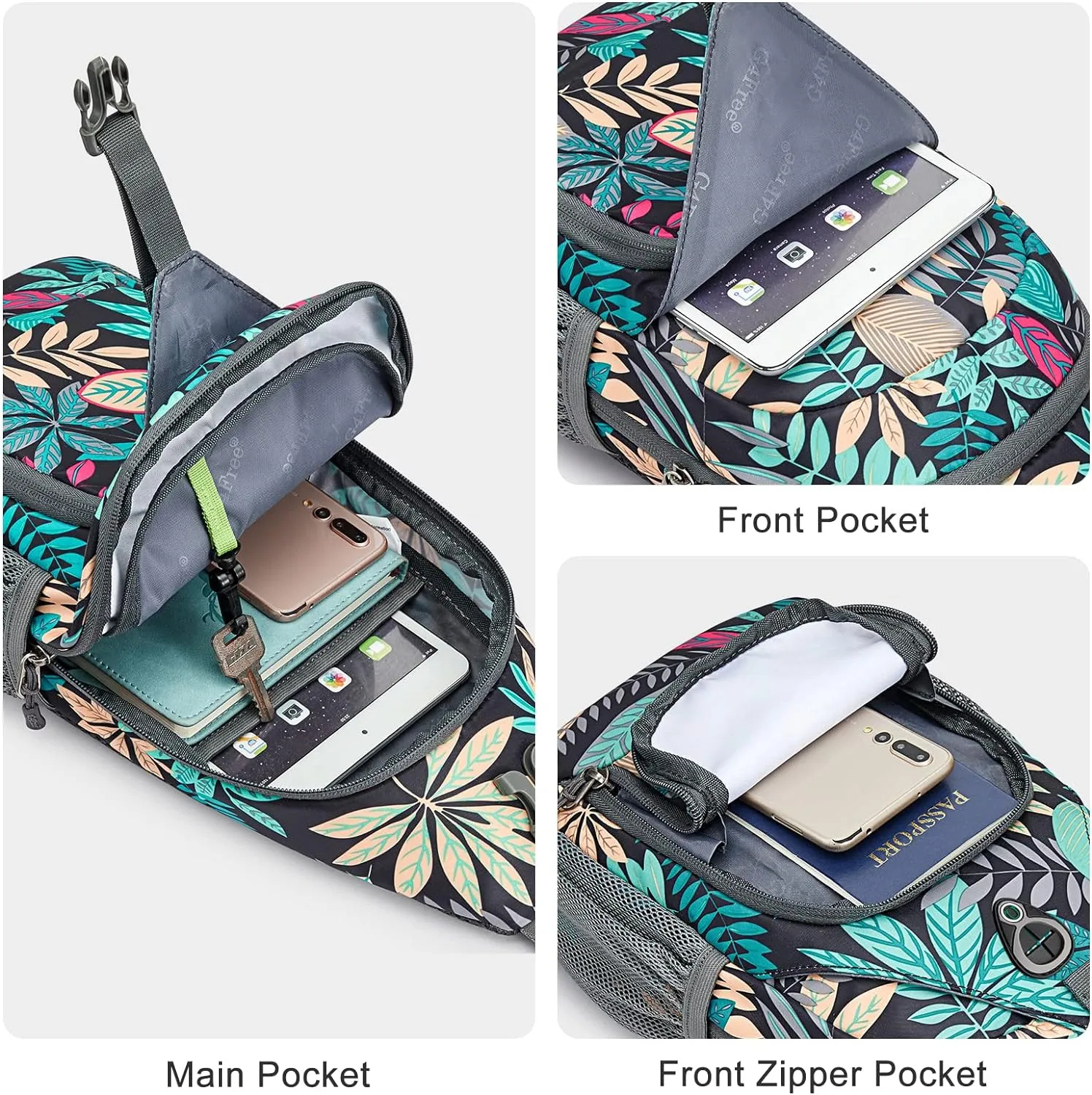 G4Free RFID Sling Bag Crossbody Backpack Small Chest Shoulder Bag Hiking Outdoor