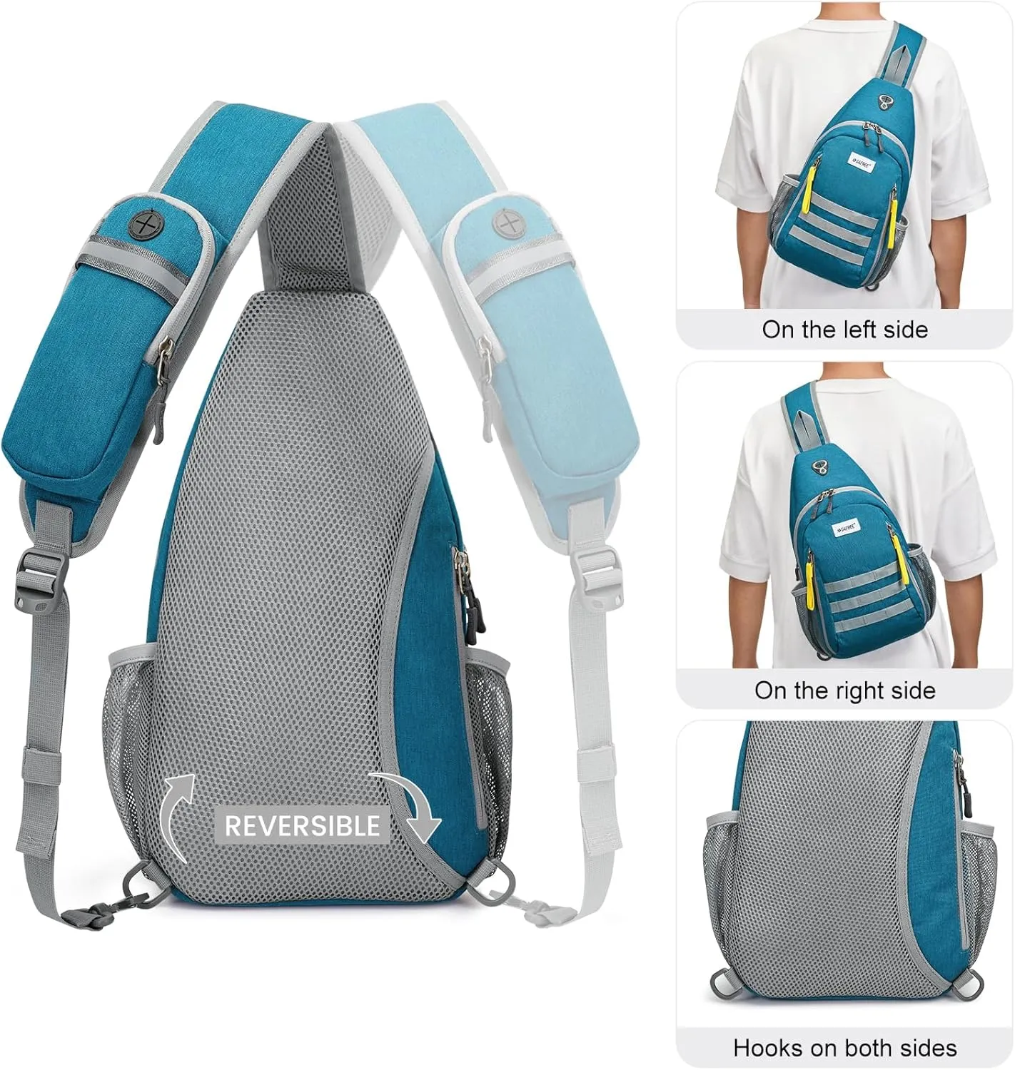 G4Free Sling Bag RFID Blocking Crossbody Backpack Travel Chest Bag Hiking Daypack for Women Men Outdoor Sports