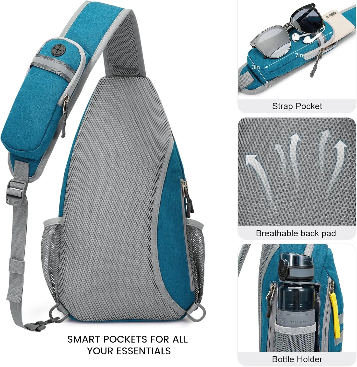 G4Free Sling Bag RFID Blocking Crossbody Backpack Travel Chest Bag Hiking Daypack for Women Men Outdoor Sports