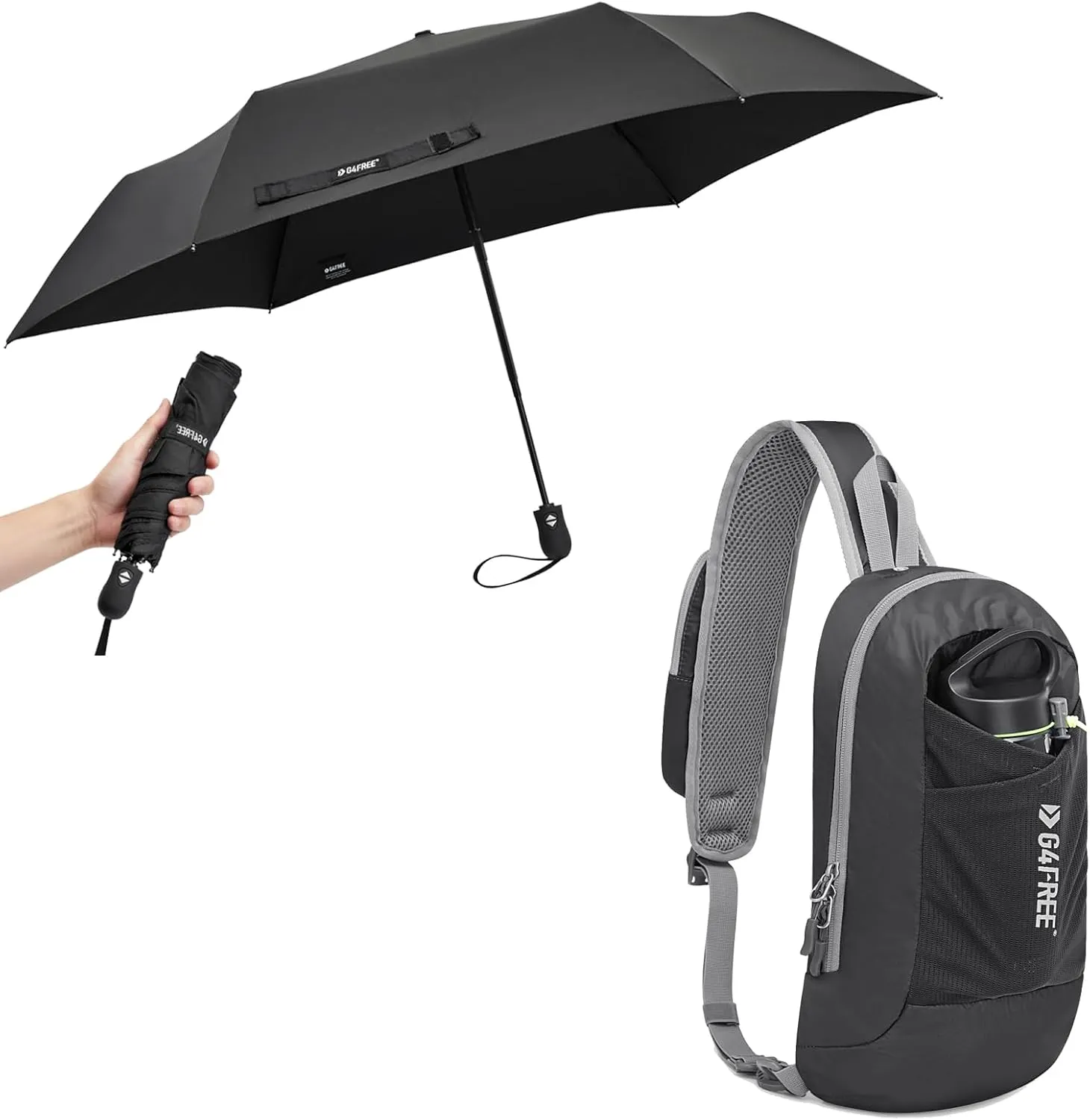 G4Free Sling Bag RFID Blocking Lightweight Shoulder Bag for Travel Sports Running  Ultralight UPF 50  UV Protection Compact Umbrella Super Slim Small Mini Automatic Sun Umbrellas