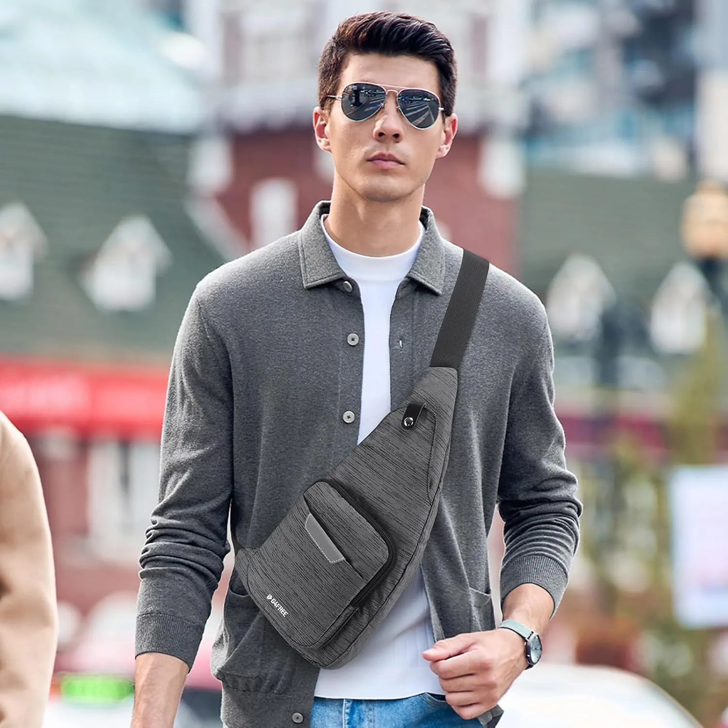 G4Free Sling Bag, Waterproof Crossbody Bag for Men Women, Lightweight Chest Shoulder Backpack for Business Travel Hiking