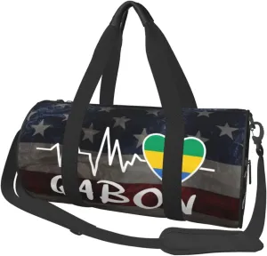 Gabon Heartbeat Duffel Bag Gym Bag Travel Sports Tote Large Foldable Beach Swim Yoga1