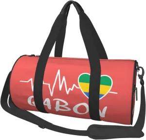 Gabon Heartbeat Duffel Bag Gym Bag Travel Sports Tote Large Foldable Beach Swim Yoga2
