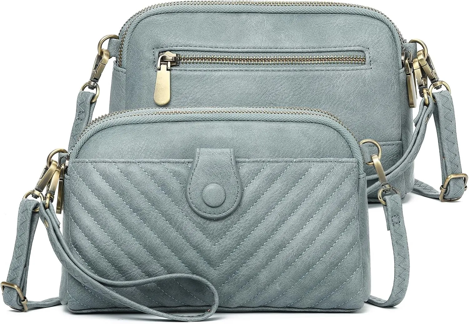 GAEKEAO Crossbody Bags for Women Small Genuine Leather Shoulder Purse Cross Body Bag with Wristlet Top Zipper