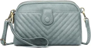 GAEKEAO Crossbody Bags for Women Small Genuine Leather Shoulder Purse Cross Body Bag with Wristlet Top Zipper