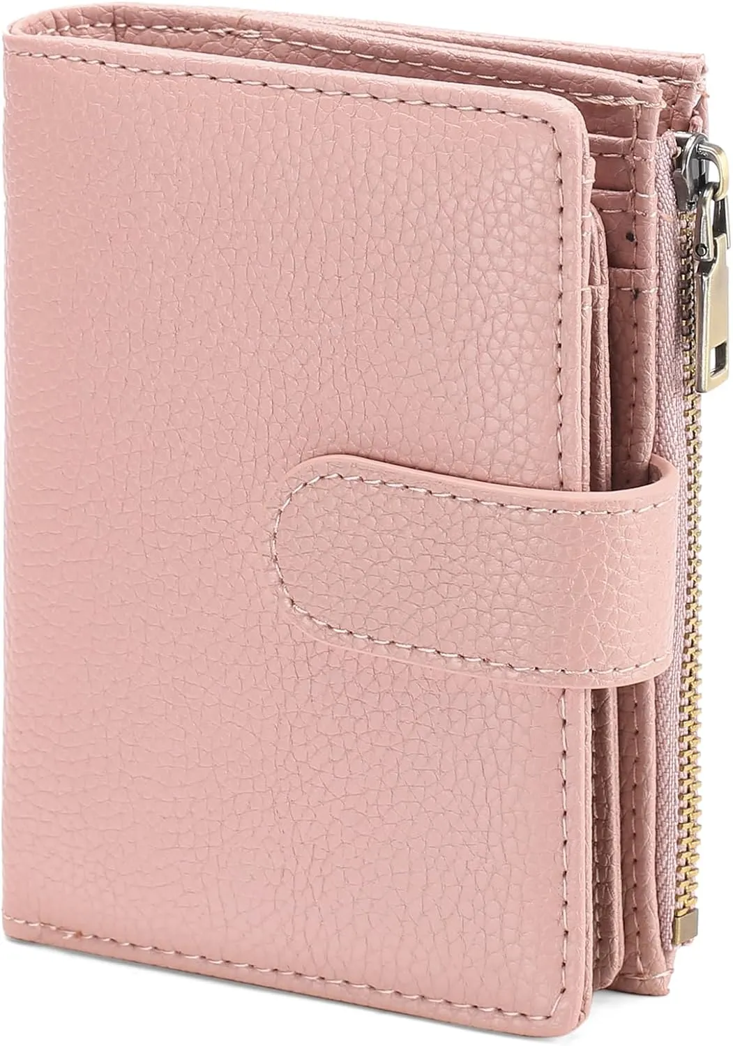 GAEKEAO Small Wallets for Women Leather RFID Blocking Bifold Zipper Pocket Wallet Card Case Purse with ID Window